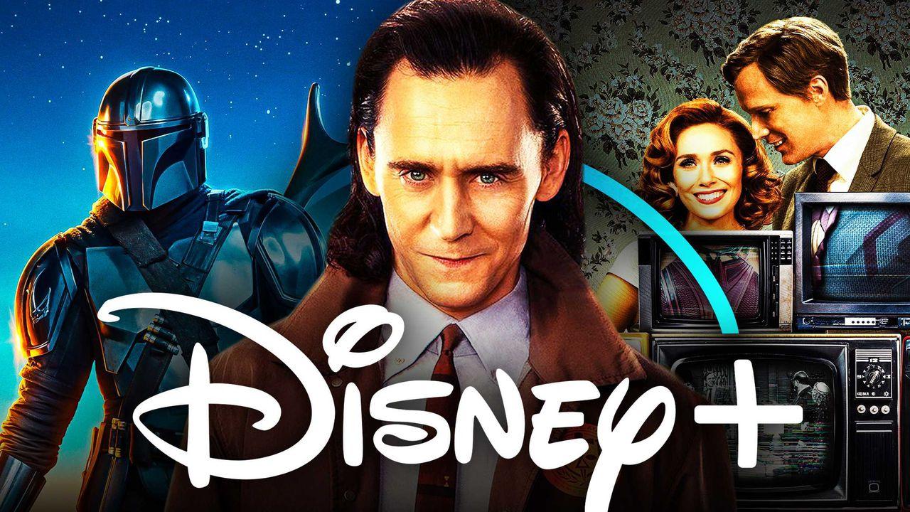 Disney+ logo, Mandalorian, Loki, WandaVision