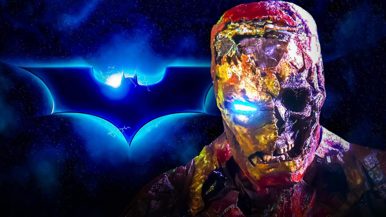 Iron Man zombie, Batman logo