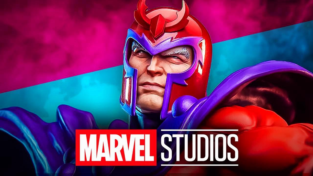 Magneto in helmet, Marvel Studios logo