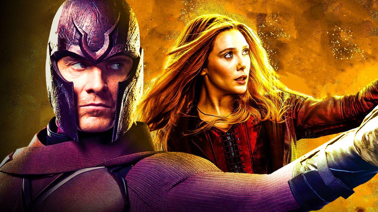 Elizabeth Olsen as Wanda Maximoff, Michael Fassbender as Magneto