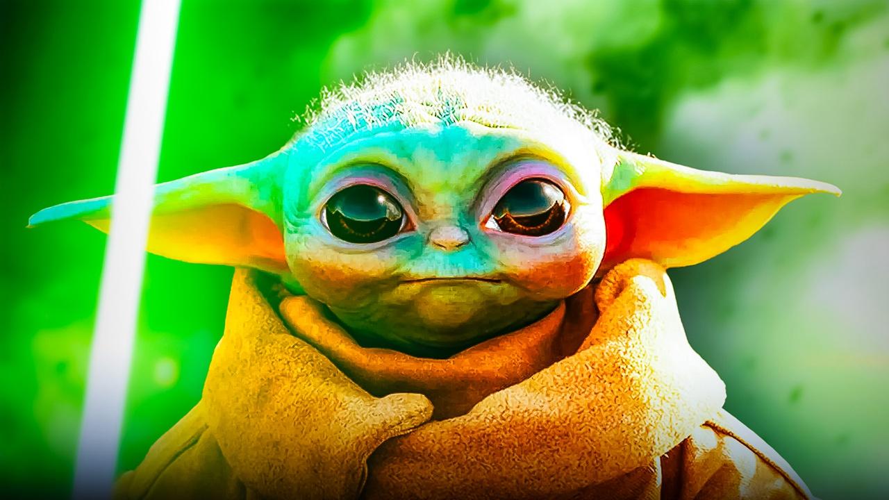 Grogu with lightsaber