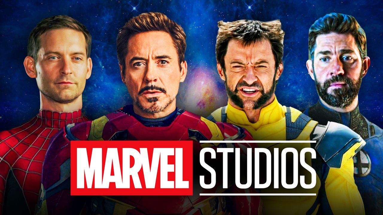 Marvel Studios logo, Iron Man, Spider-Man, Wolverine, Reed Richards