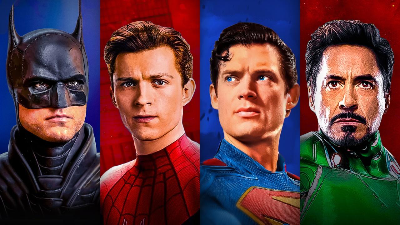 Batman, Spider-Man, Superman, Tony Stark in live-action movies