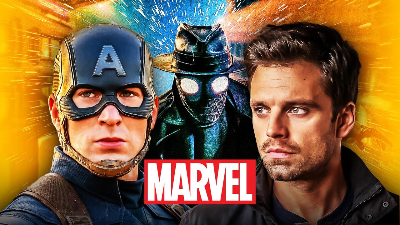 Captain America, Spider-Noir, Winter Soldier, Marvel Logo.