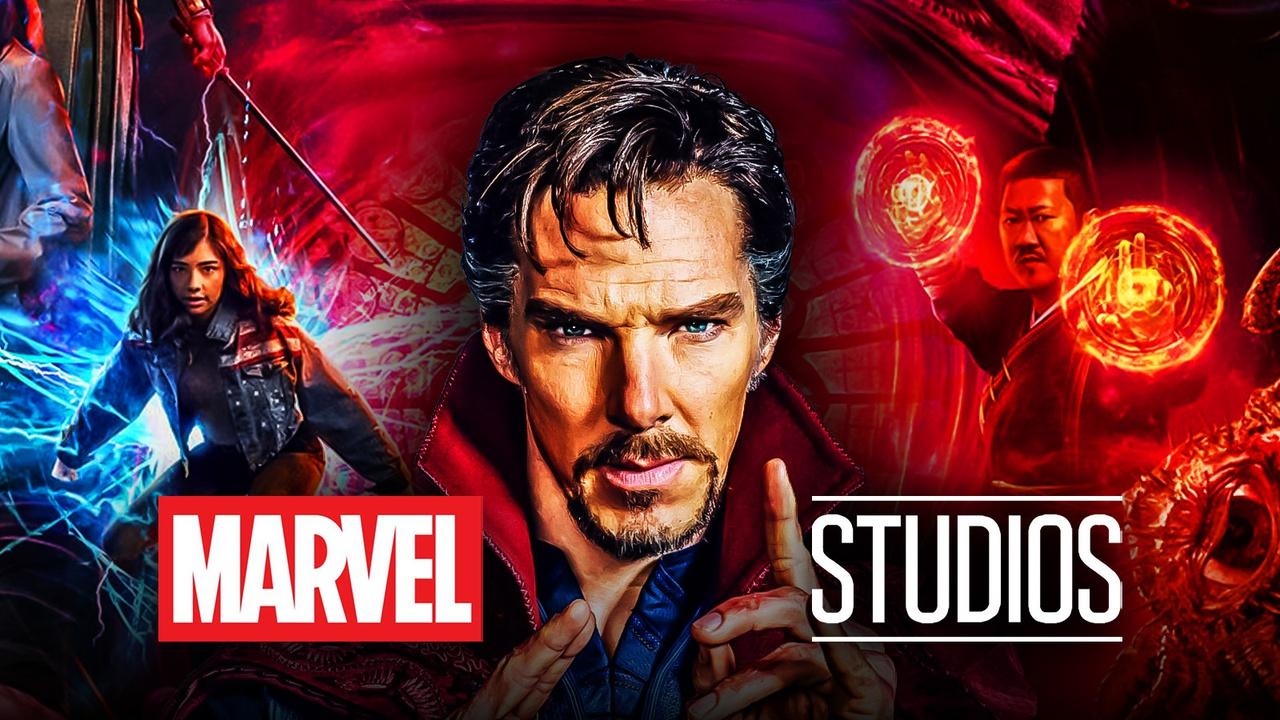 America Chavez, Benedict Cumberbatch as Doctor Strange, Wong, Marvel Studios logo