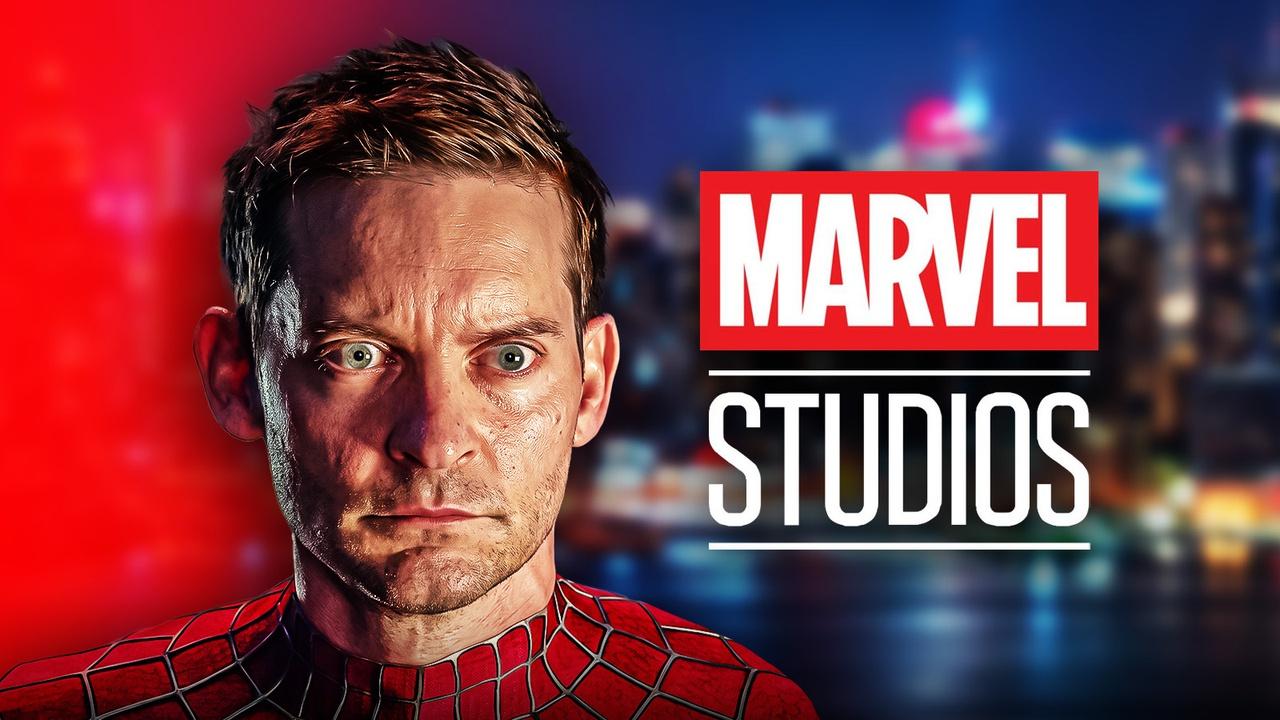 Tobey Maguire as Spider-Man, Marvel Studios Logo.