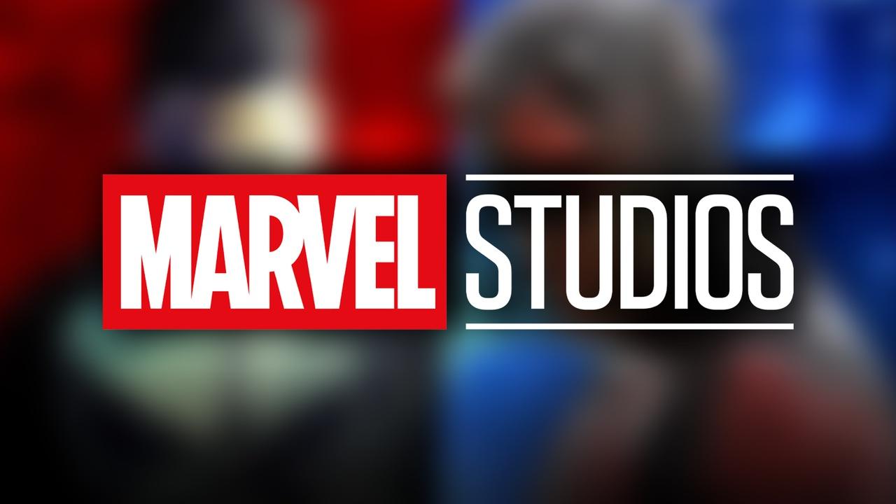 Marvel Studios Logo on red and Blue background.