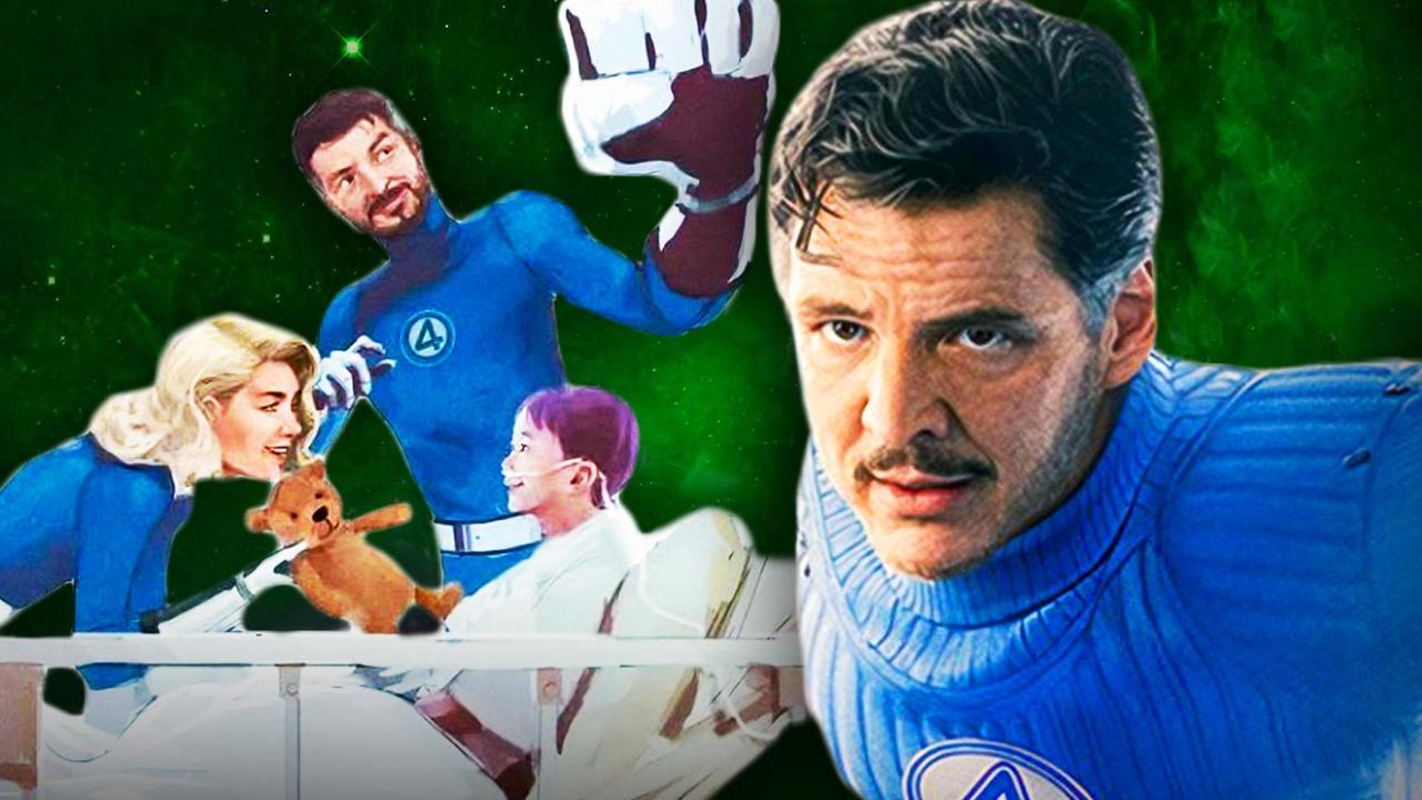 Pedro Pascal's Reed Richards and Fantastic Four concept art of child in bed.