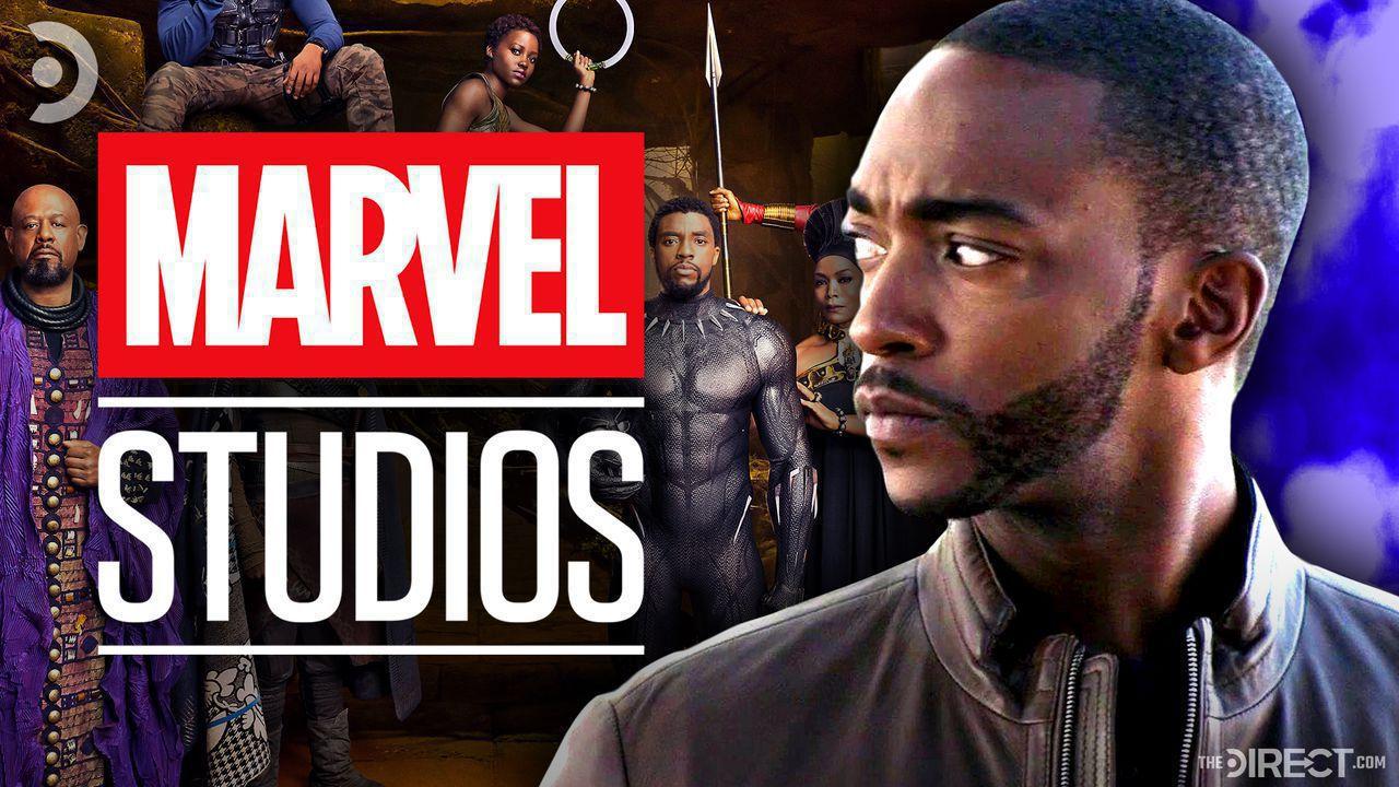 Marvel Studios logo, Black Panther cast, and Anthony Mackie