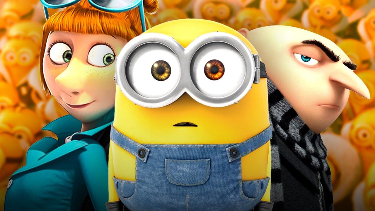 Gru, Lucy and Bob the Minion.
