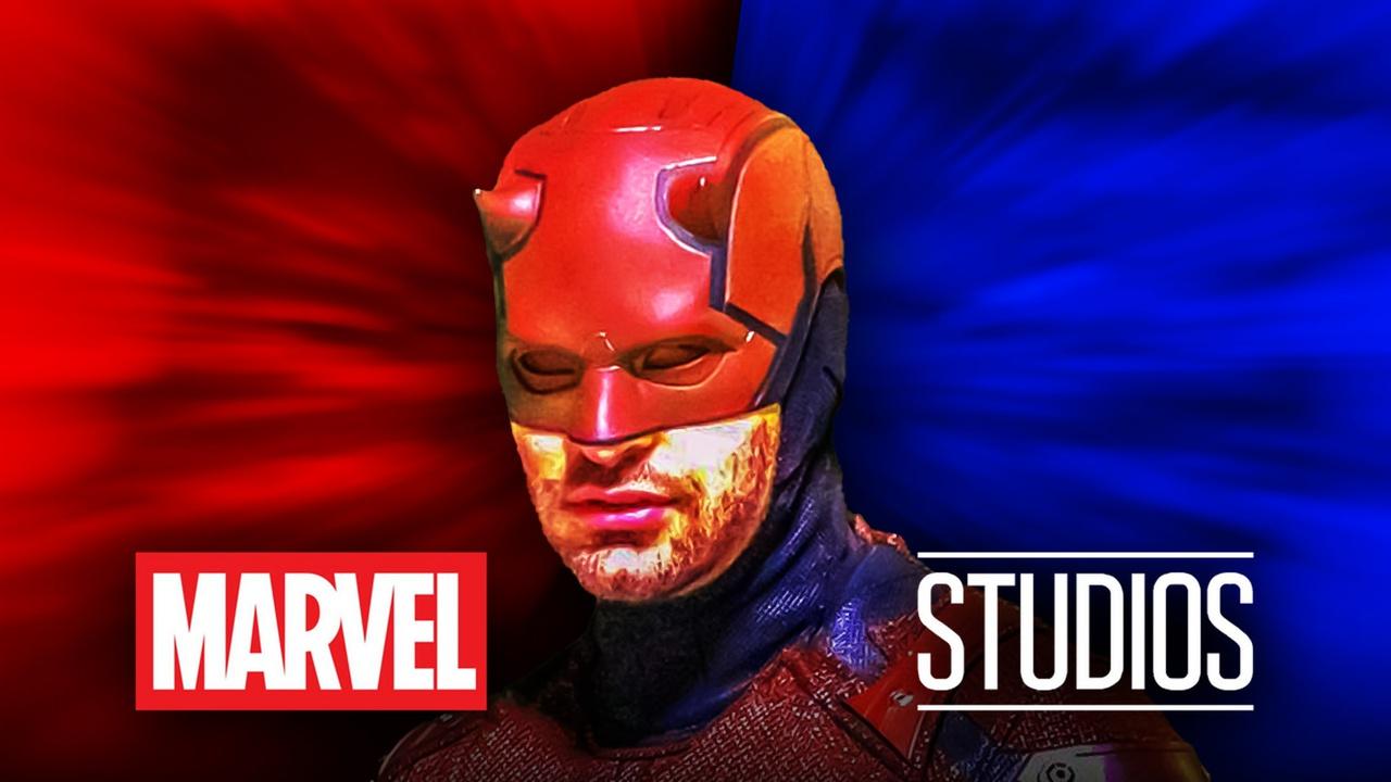 Daredevil, Marvel Studios Logo, Red and Blue Background