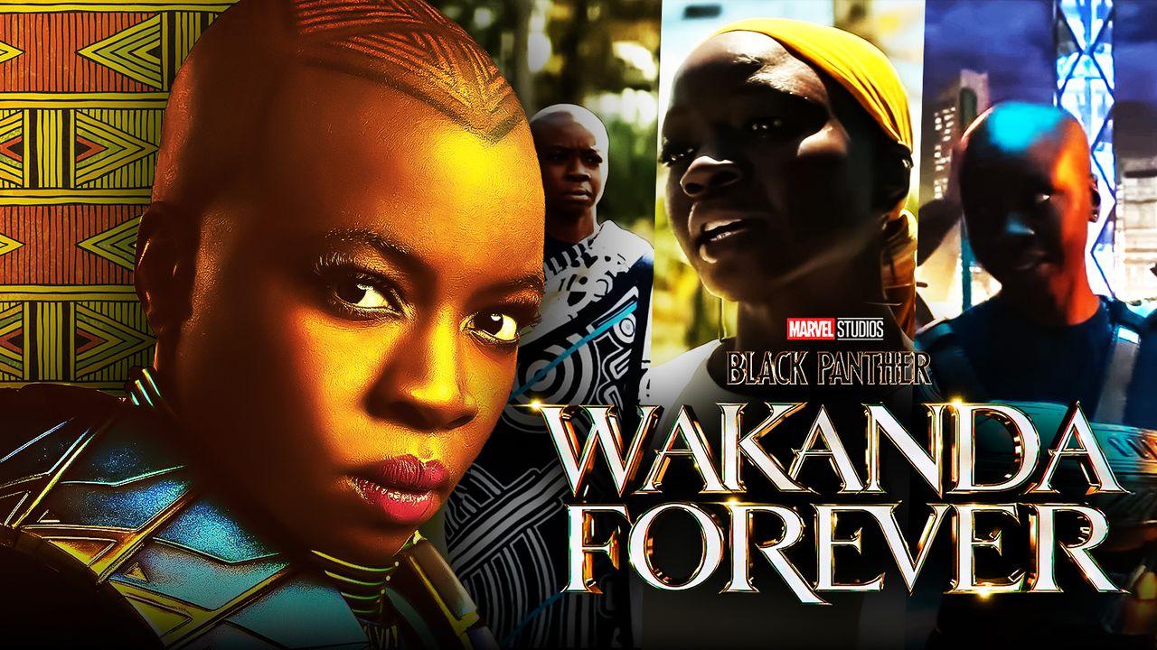 Black Panther: Wakanda Forever logo, Danai Gurira as Okoye