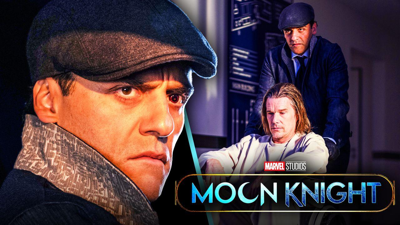 Oscar Isaac as Jake Lockley, Moon Knight logo