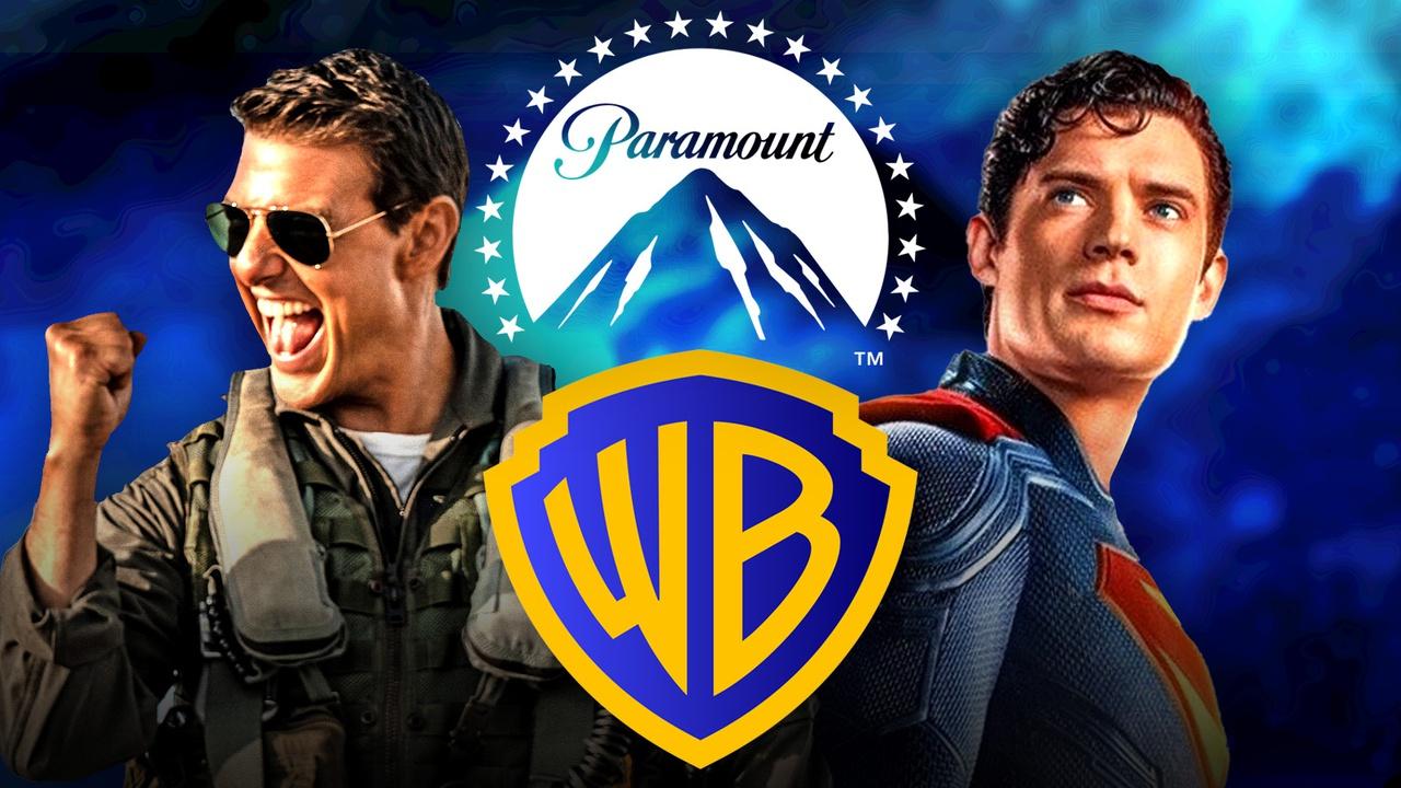 Tom Cruise in Top Gun: Maverick, Paramount logo, Warner Bros. logo, David Corenswet as Superman
