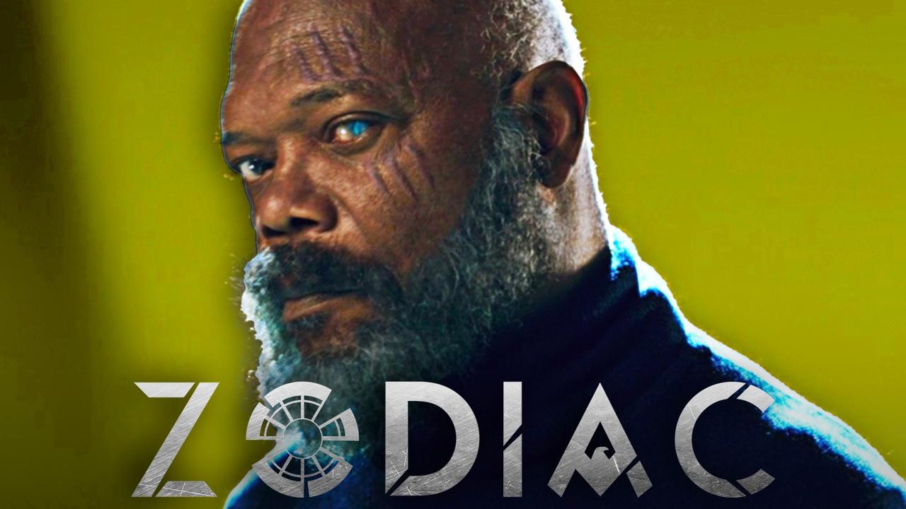Samuel L Jackson Nick Fury, Zodiac Logo.
