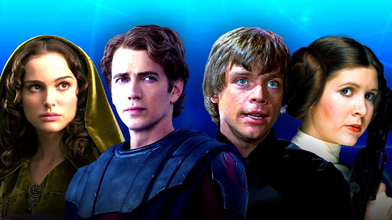 Padme Amidala, Anakin Skywalker, Luke Skywalker, Leia Organa