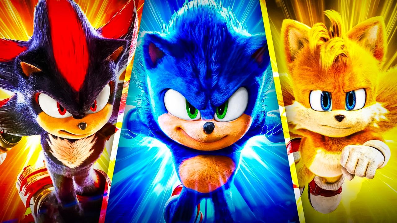 Sonic movie characters Shadow, Sonic, and Tails