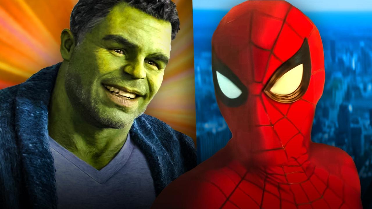 Smart Hulk from Avengers Endgame with Tom Holland Spider-Man.