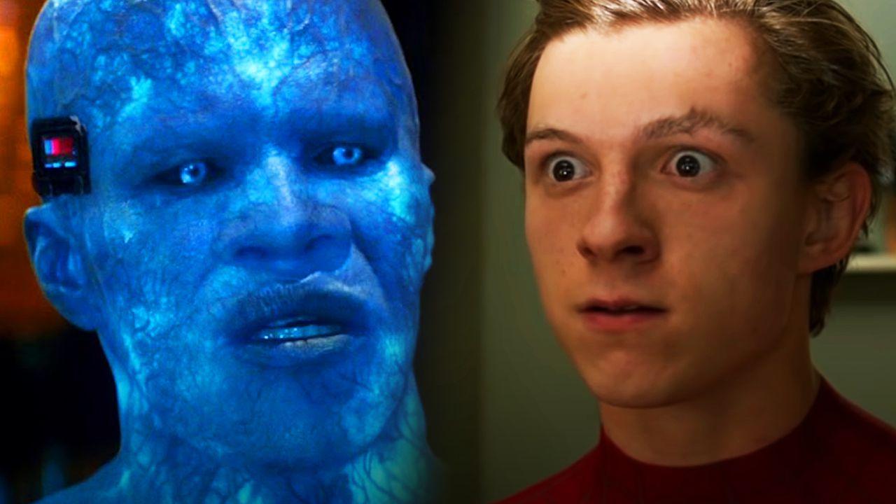 Tom Holland as Spider-Man, Jamie Foxx as Electro