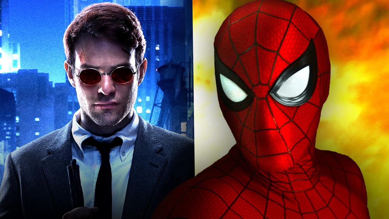Charlie Cox as Matt Murdock and Tom Holland's Spider-Man.