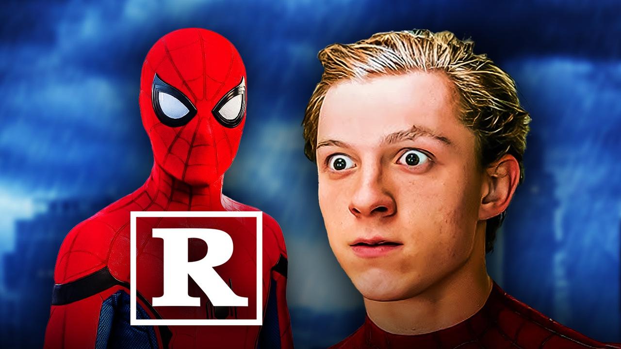 Tom Holland as Spider-Man.