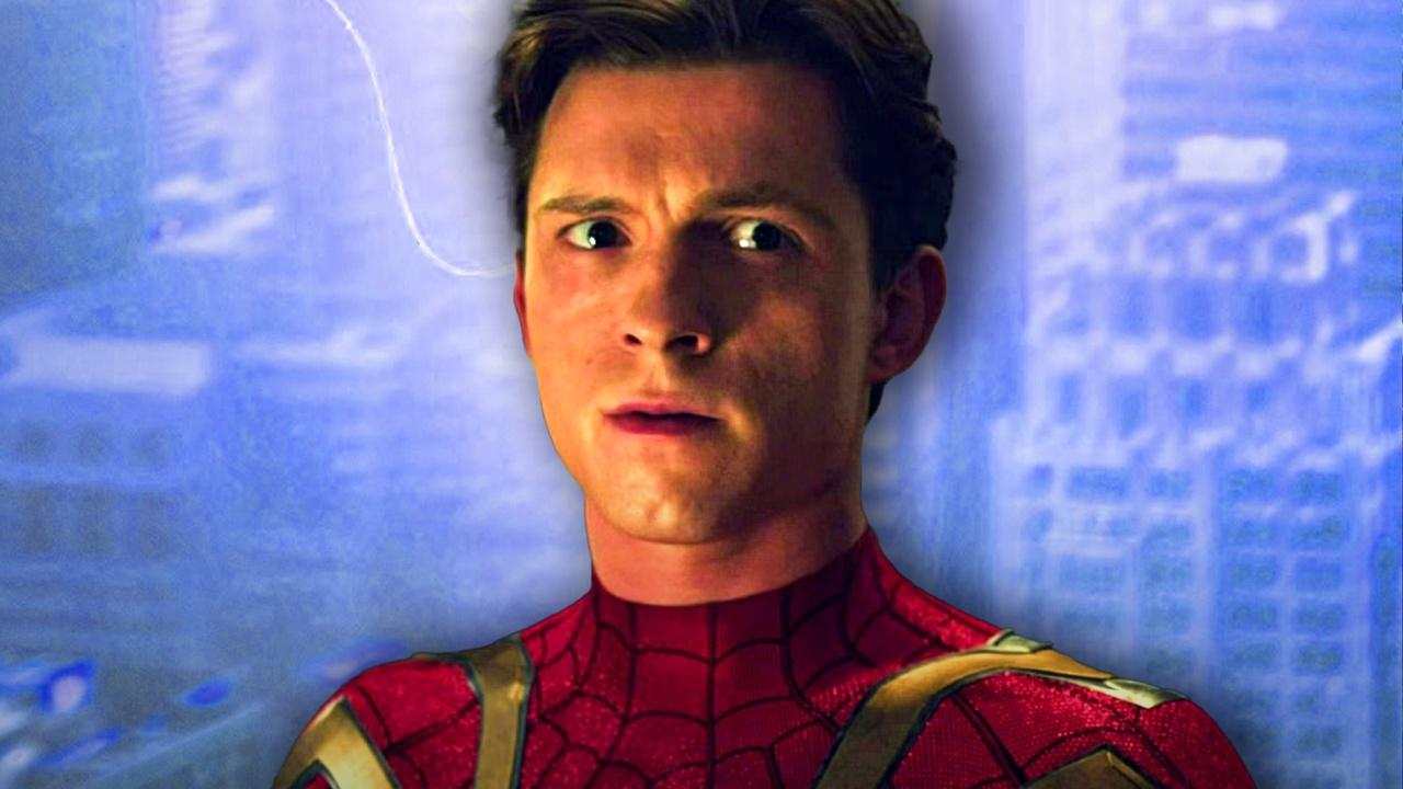 Tom Holland as Spider-Man.