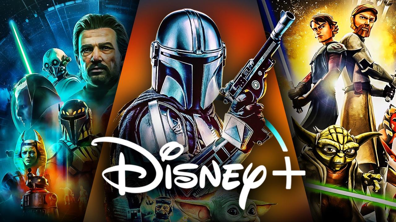 Disney+ logo, The Mandalorian, The Clone Wars, Zero Company.