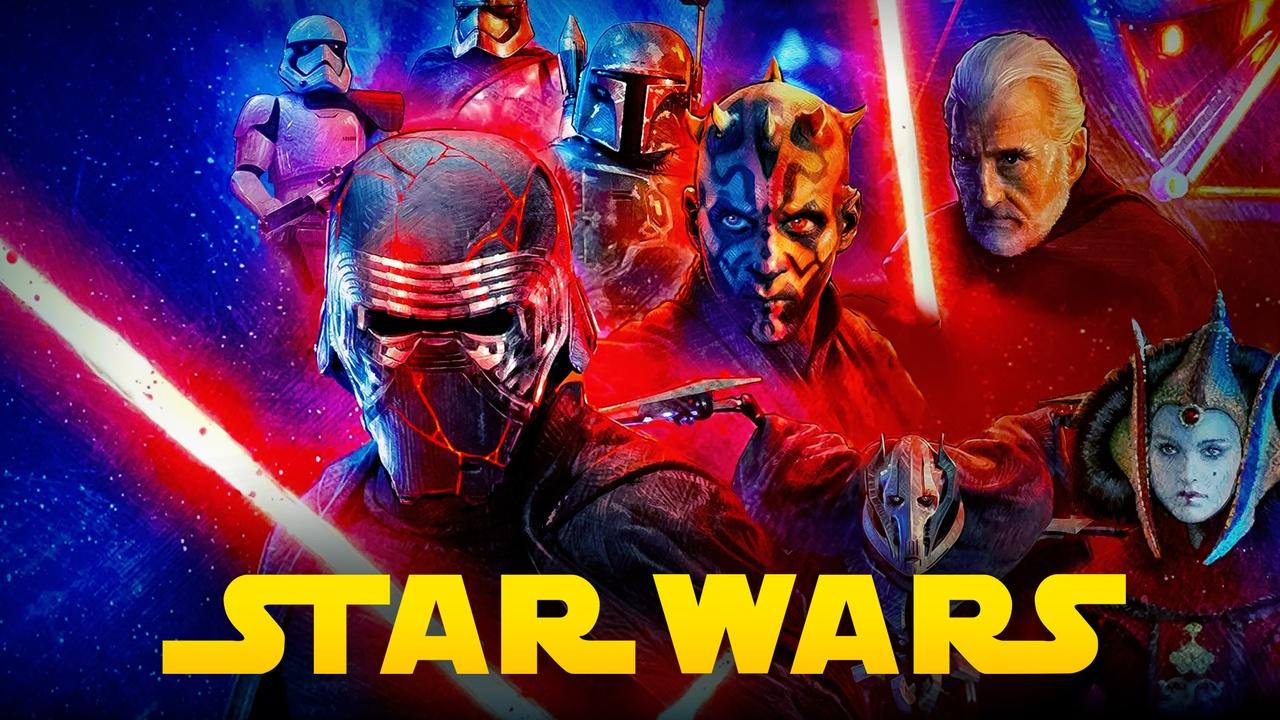 Star Wars villains from Skywalker Saga, Star Wars logo