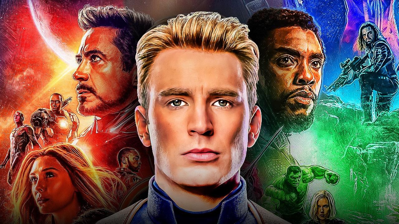 Chris Evans as Steve Rogers, Avengers poster.