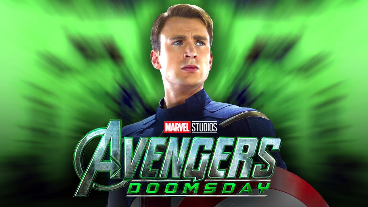 Avengers: Doomsday logo, Chris Evans as Steve Rogers.