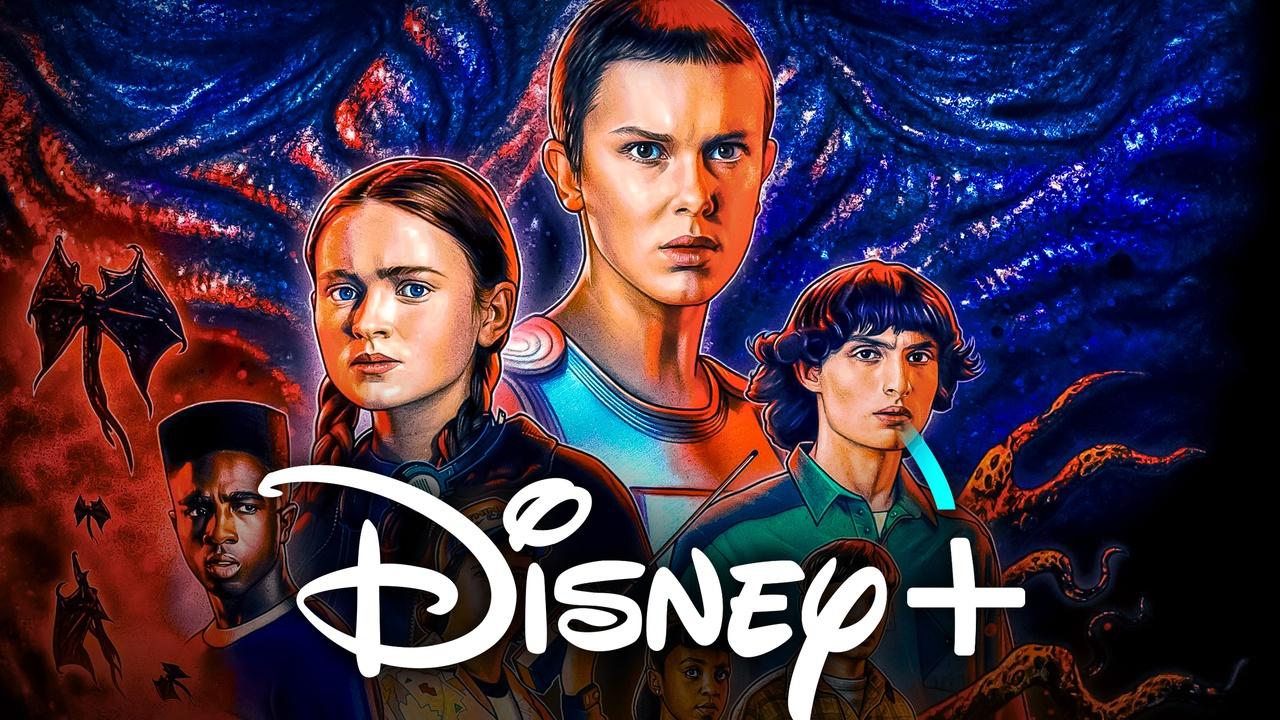 Disney Plus logo, Stranger Things Season 5 poster