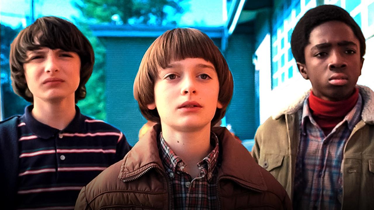 Mike, Will and Lucas in Stranger Things