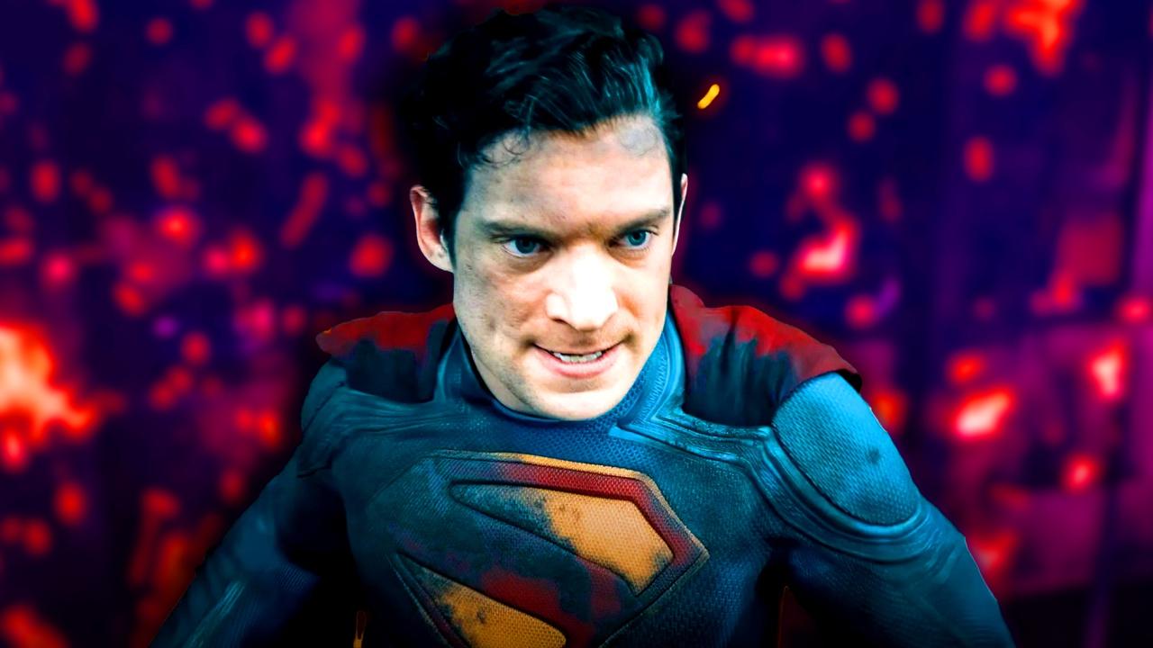 David Corenswet Superman fighting