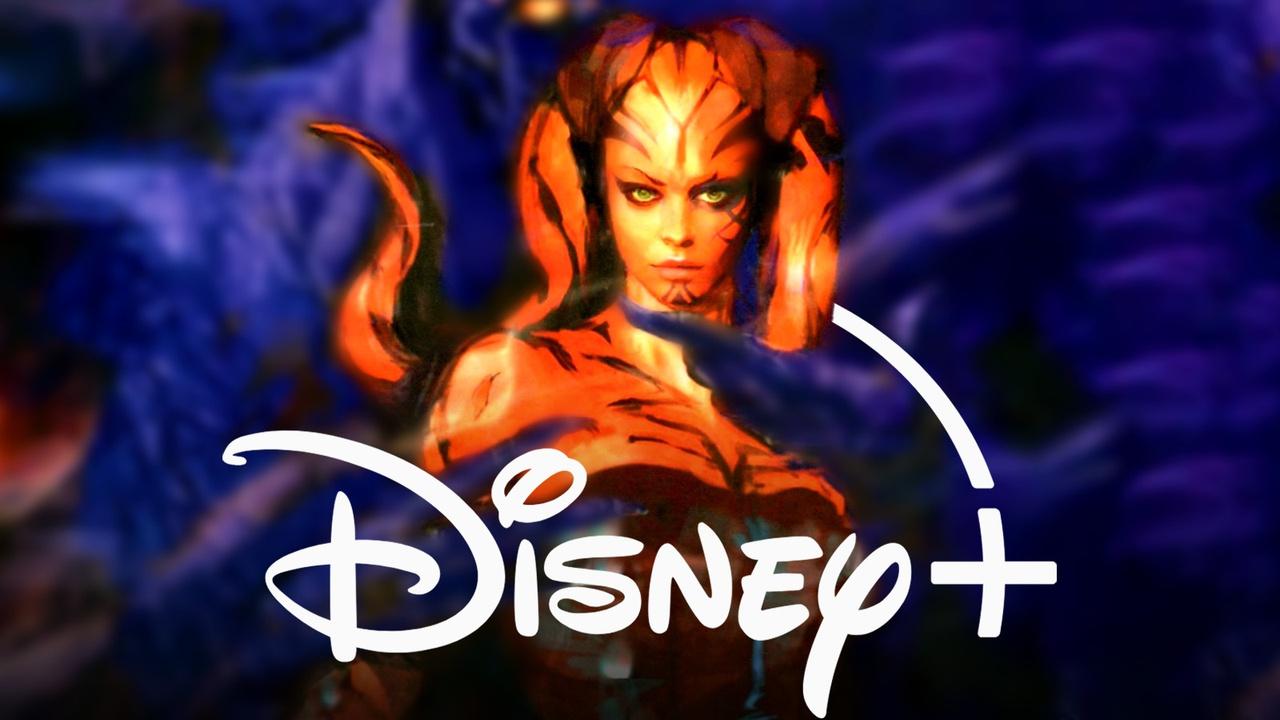 Darth Talon with the Disney+ logo in front of her