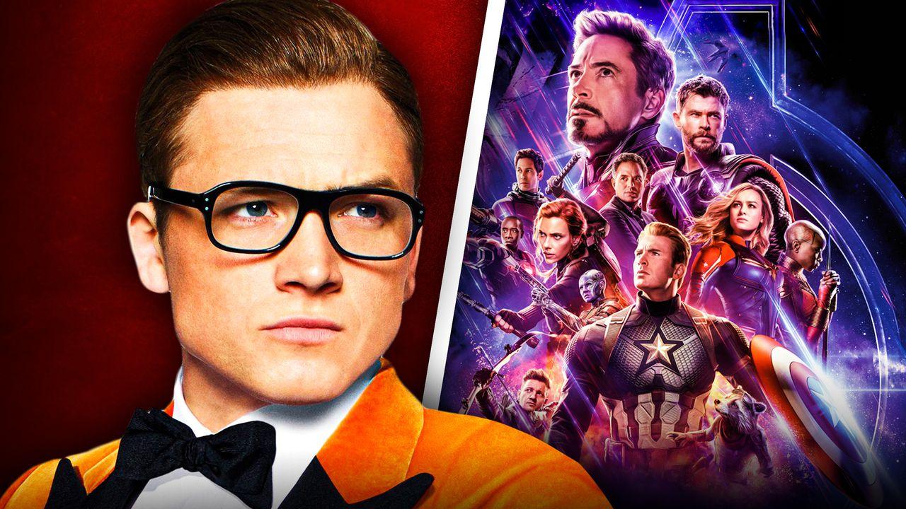 Taron Egerton in Kingsman, Avengers Endgame poster