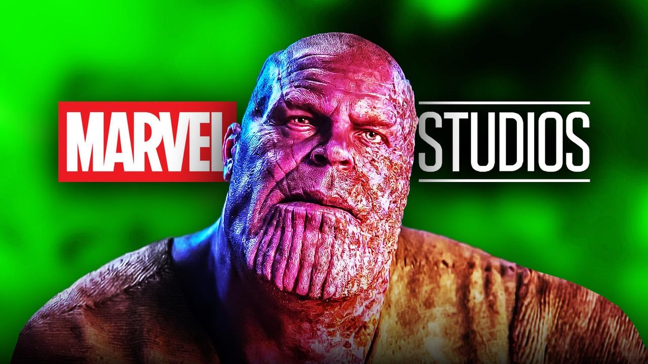 Josh Brolin's Thanos, Marvel Studios logo.