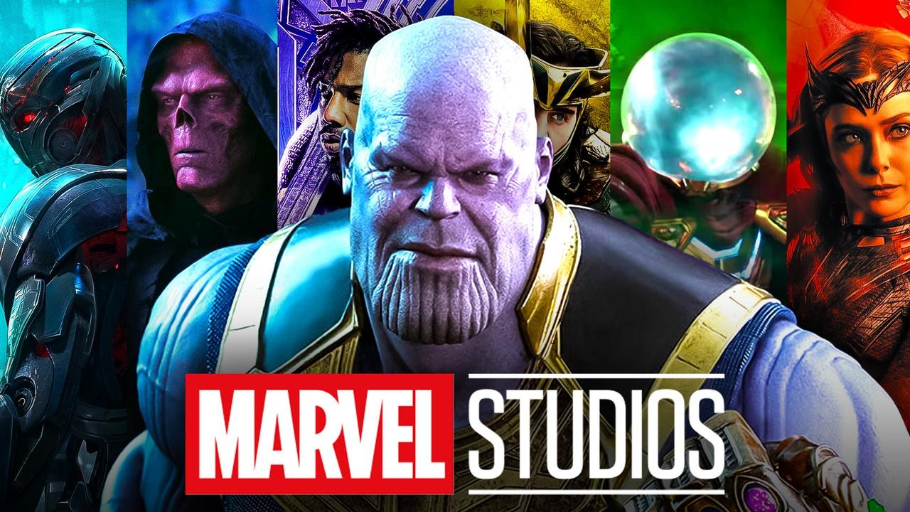Marvel Studios logo, Thanos, villains.