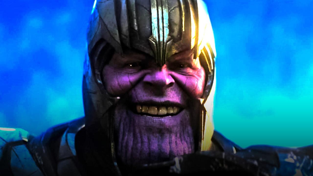 Thanos with a smile on his face.