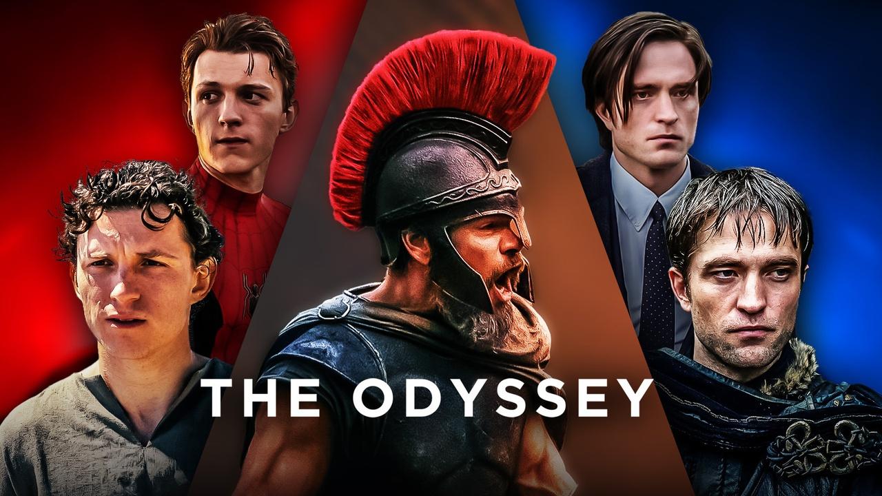 Matt Damon, Tom Holland and Robert Pattinson in The Odyssey.