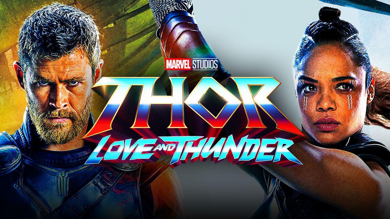 Tessa Thompson as Valkyrie, Thor: Love and Thunder Logo, Chris Hemsworth as Thor