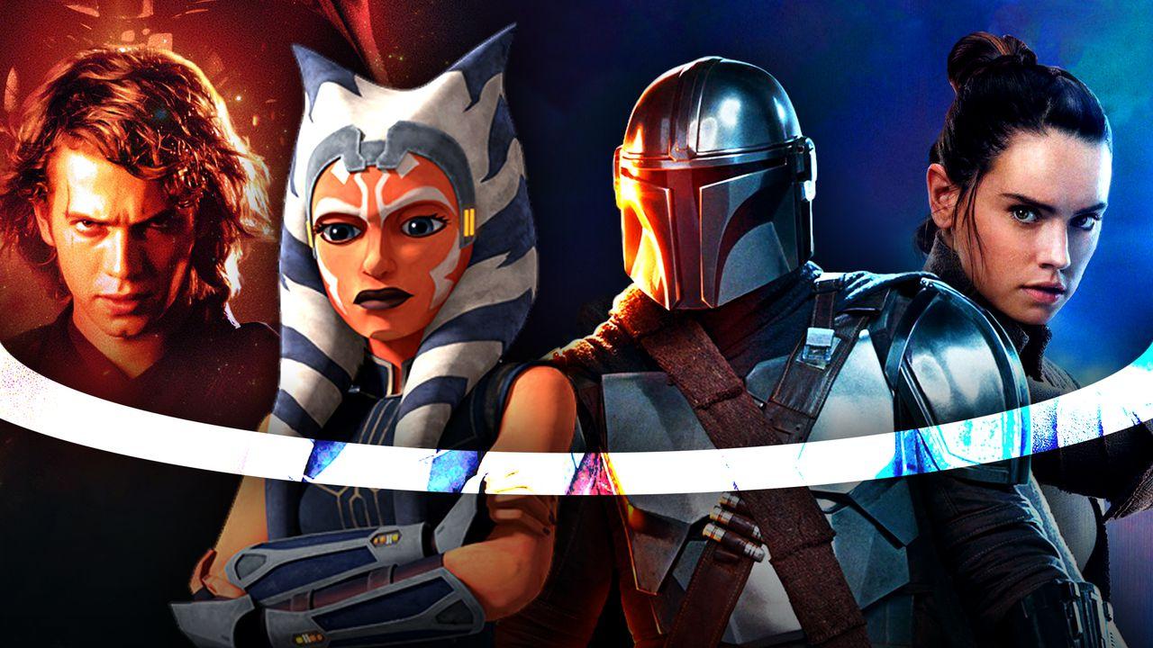 Anakin, Ahsoka, Mandalorian, Rey