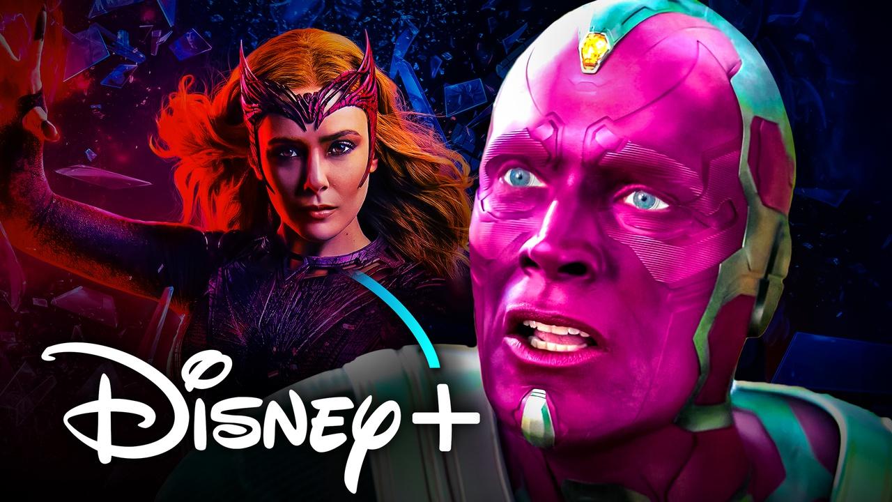 WandaVision Scarlet Witch and Vision, Disney Plus logo