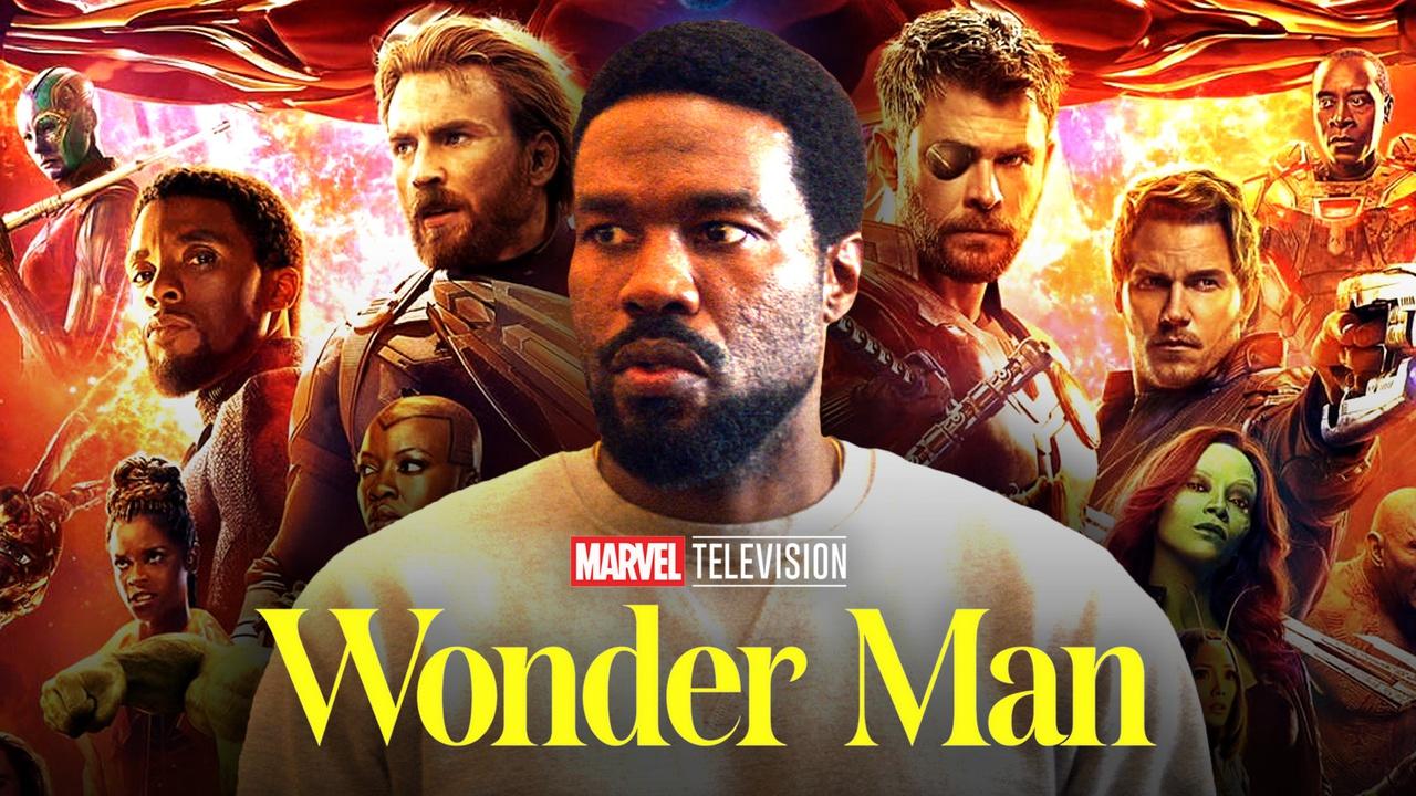 Yahya Abdul-Mateen II as Wonder Man, Wonder Man logo, Avengers: Infinity War poster