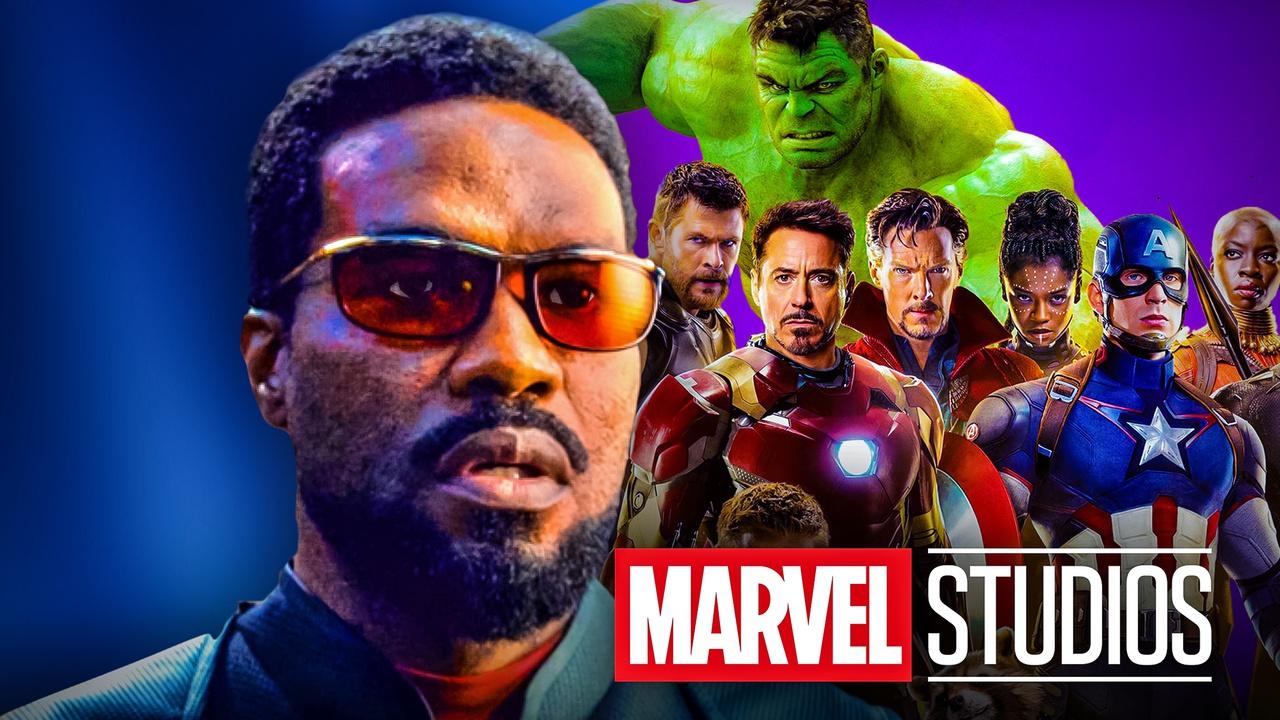 Wonder Man with MCU Avengers heroes, Marvel Studios logo.