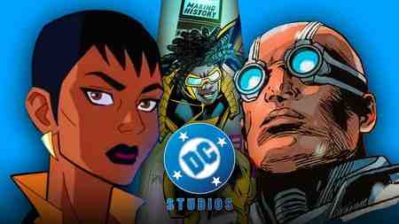 Static and Icon from DC Comics; DC Studios logo