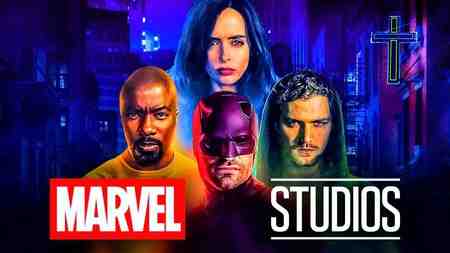 MCU Netflix characters, Marvel Studios logo.