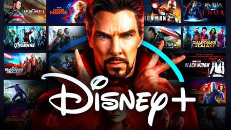 Doctor Strange, Disney Plus logo, Marvel movie and TV posters