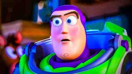 Buzz Lightyear from Toy Story looking shocked.