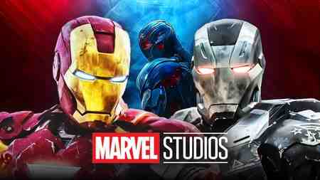 Iron Man, Ultron and War Machine with Marvel Studios logo.