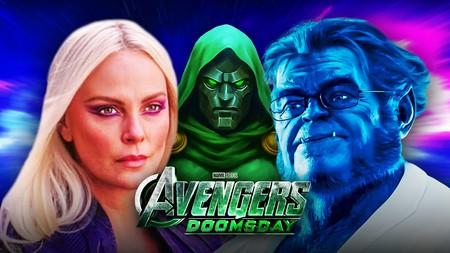 Charlize Theron Clea, Beast, Doctor Doom, Avengers Doomsday Logo
